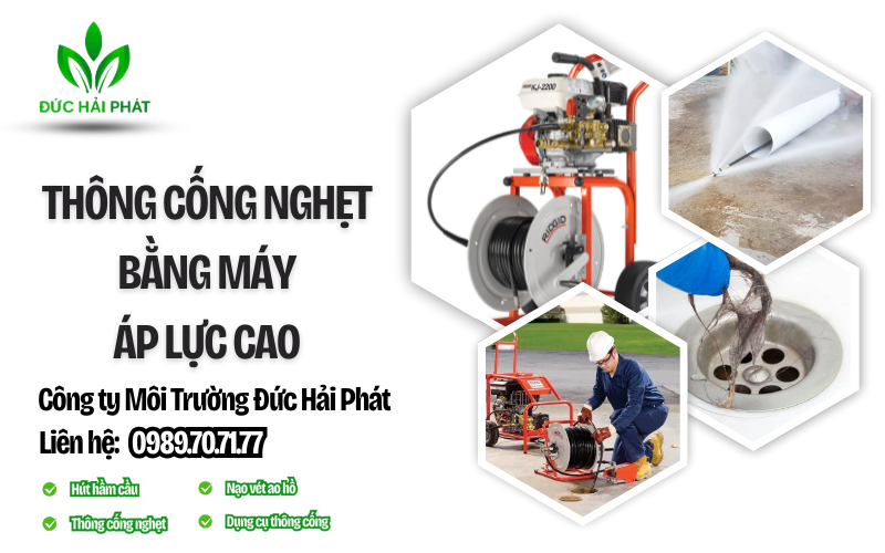 Thông cống nghẹt bằng máy áp lực cao